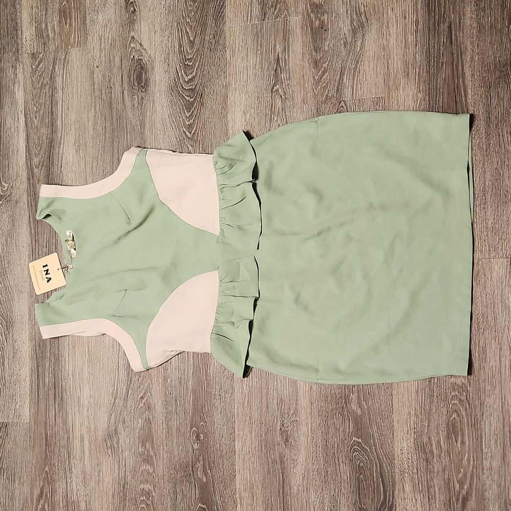 NWT Ina mint green peplum dress sz L